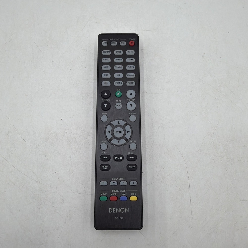 OEM DENON RC-1252 Remote Control for AVR-X4800H 9.4ch AV Receiver Tested